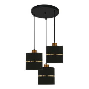 Čierne závesné svietidlo s textilným tienidlom ø 15 cm Assam – Candellux Lighting vyobraziť