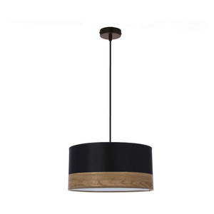Čierne závesné svietidlo s textilným tienidlom ø 30 cm Porto – Candellux Lighting vyobraziť
