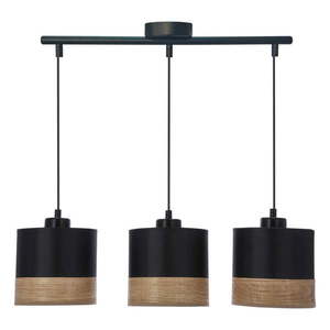Čierne závesné svietidlo s textilným tienidlom ø 15 cm Porto – Candellux Lighting vyobraziť