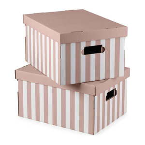 Kartónové úložné boxy v súprave 2 ks s vekom Stripes – Compactor vyobraziť