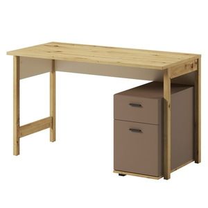 Sconto Písací stôl LENNY dub artisan/béžová/hľuzovková vyobraziť