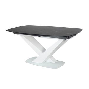 Sconto Jedálenský stôl COSSANU 2 čierny mramor/biela vyobraziť