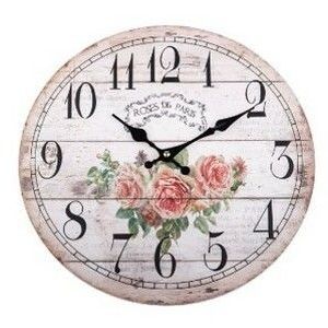 Nástenné hodiny Paris roses, pr. 34 cm, drevo vyobraziť