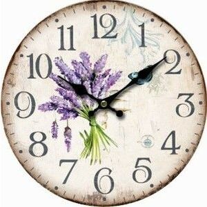 Nástenné hodiny Lavender, pr. 34 cm, drevo vyobraziť