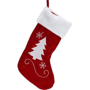 Vianočná LED ponožka so stromčekom červená, 41 cm vyobraziť