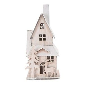 Drevený LED domček Christmas house biela, 9 x 20, 5 x 9 cm vyobraziť