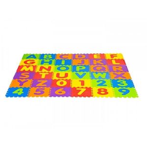 Penová podložka Puzzle čísla a písmená 178x178 cm farebná vyobraziť