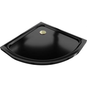 MEXEN/S - Flat sprchová vanička štvrťkruhová slim 100 x 100, čierna + zlatý sifón 41701010G vyobraziť