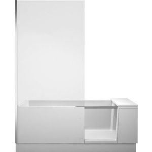 Duravit Shower + Bath - Vaňa so sprchovým kútom do ľavého rohu 1700x750 mm, s panelom a nohami, biela/číre sklo 700403000000000 vyobraziť