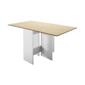 Adore Furniture Skladací jedálenský stôl 75x140 cm hnedá/biela vyobraziť