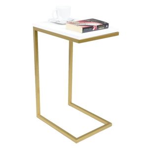 ArtAdrk Príručný stolík SPARK | zlaté nohy Farba: Biela vyobraziť
