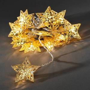 Konstsmide Christmas 16-plameňová svetelná LED reťaz zlaté hviezdy vyobraziť