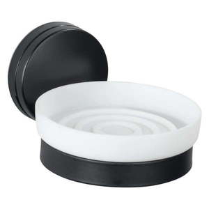 Čierno-biela nástenná nádobka na mydlo Wenko Static-Loc® Plus vyobraziť