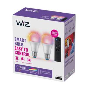 WiZ WiZ A60 LED matná WiFi E27 8, 5W RGBW remote 2ks vyobraziť