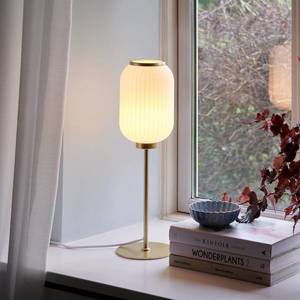 Nordlux Stolová lampa Milford, kov a sklo, mosadz/opálová vyobraziť