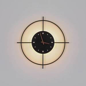 Globo Nástenné LED svetlo Sussy s hodinami čierna Ø 50cm vyobraziť