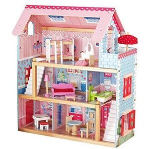 Drevený domček pre bábiky s LED svetlom, 60, 5 x 71 x 32, 5 cm vyobraziť