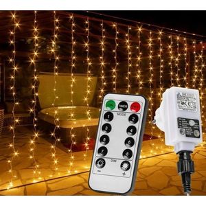 Vianočný svetelný záves - 3x3 m, 300 LED, teple biely vyobraziť