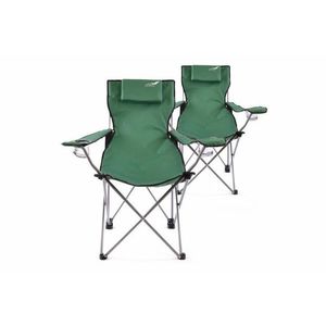 Divero 35943 Sada 2 ks skladacia kempingová stolička s vankúšikom - zelená vyobraziť