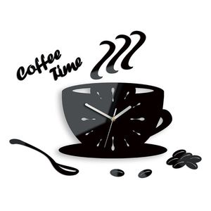 Moderné nástenné hodiny Cup Clock (nalepovacie hodiny na stenu) vyobraziť