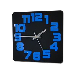 Moderné nástenné hodiny LOGIC BLACK-BLUE blackblue (nalepovacie hodiny na stenu) vyobraziť