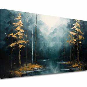 Moderný umelecký obraz Zlaté dotyky lesa - PREMIUM ART vyobraziť