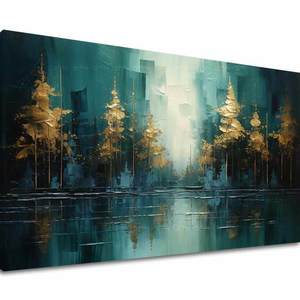 Moderný umelecký obraz Zlatý odlesk lesa - PREMIUM ART vyobraziť