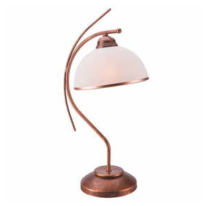 Tmavohnedá stolová lampa so skleneným tienidlom (výška 49 cm) Patrycja – LAMKUR vyobraziť