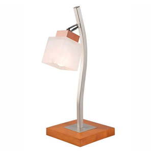 Hnedá stolová lampa so skleneným tienidlom (výška 45 cm) Dana – LAMKUR vyobraziť
