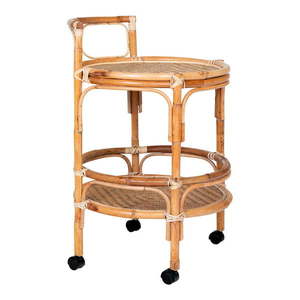 Ratanový servírovací stolík na kolieskach ø 55 cm Zaragoza – House Nordic vyobraziť