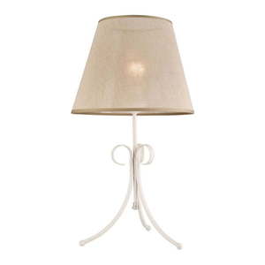 Biela stolová lampa s textilným tienidlom (výška 55 cm) Lorenzo – LAMKUR vyobraziť