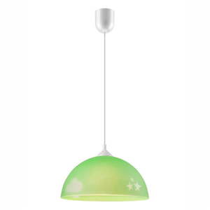 Zelené detské svietidlo so skleneným tienidlom ø 30 cm Day & Night – LAMKUR vyobraziť