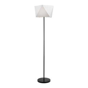 Biela stojacia lampa s textilným tienidlom, výška 170 cm Carla – LAMKUR vyobraziť