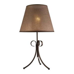 Tmavohnedá stolová lampa s textilným tienidlom (výška 55 cm) Lorenzo – LAMKUR vyobraziť