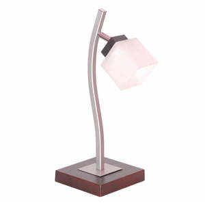 Tmavohnedá stolová lampa so skleneným tienidlom (výška 45 cm) Dana – LAMKUR vyobraziť