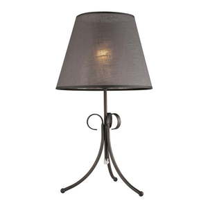 Sivá stolová lampa s textilným tienidlom (výška 55 cm) Lorenzo – LAMKUR vyobraziť