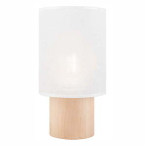 Svetlohnedo-biela stolová lampa s textilným tienidlom, výška 30 cm Ari – LAMKUR vyobraziť