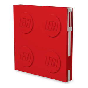 Červený štvorcový zápisník s gélovým perom LEGO®, 15, 9 x 15, 9 cm vyobraziť