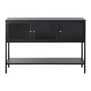 Čierna kovová vitrína 88x132 cm Carmel – Unique Furniture vyobraziť