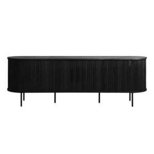 Čierny TV stolík v dekore duba 56x180 cm Nola – Unique Furniture vyobraziť