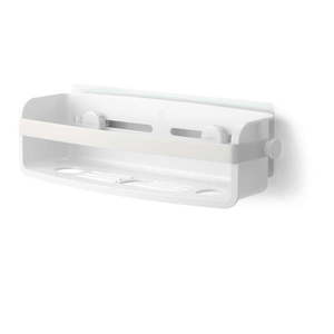 Biela samodržiaca kúpeľňová polička z recyklovaného plastu Flex Adhesive – Umbra vyobraziť