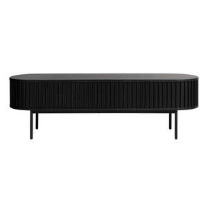 Čierny TV stolík v dekore duba 48x160 cm Siena – Unique Furniture vyobraziť