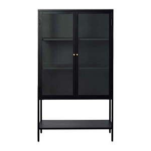 Čierna kovová vitrína 88x132 cm Carmel – Unique Furniture vyobraziť