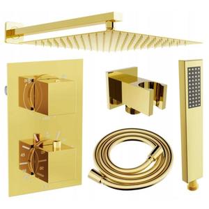 MEXEN/S MEXEN/S - Cube DR02 podomietkový sprchový SET + slim sprcha 30 cm, zlatý 77502DR0230-50 vyobraziť