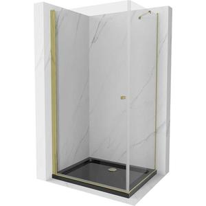 MEXEN/S - Pretória sprchovací kút 80x90, transparent, zlatá + sprchová vanička vrátane sifónu 852-080-090-50-00-4070G vyobraziť