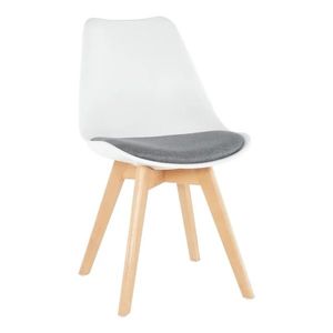 KONDELA Damara jedálenská stolička biela / sivá / buk vyobraziť