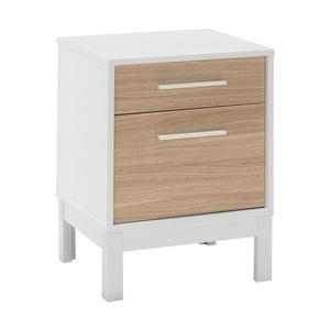 Adore Furniture Nočný stolík 60x45 cm biela/hnedá vyobraziť