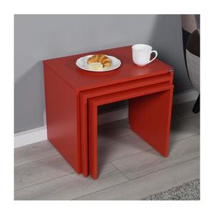 Adore Furniture SADA 3x Konferenčný stolík červená vyobraziť