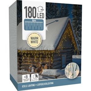 Svetelná vianočná reťaz Icicle teplá biela, 180 LED vyobraziť