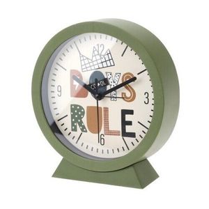 Detské stolné hodiny, Boys Rule, zelená, pr. 15 cm vyobraziť